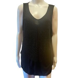 Rose & Olive Black Studded Sleeveless Tank Top XL womens